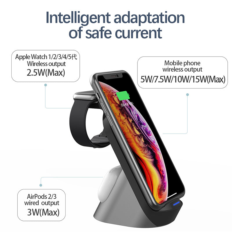 Fast Charging Multi-function Wireless Charger for phone, watch and airpods.