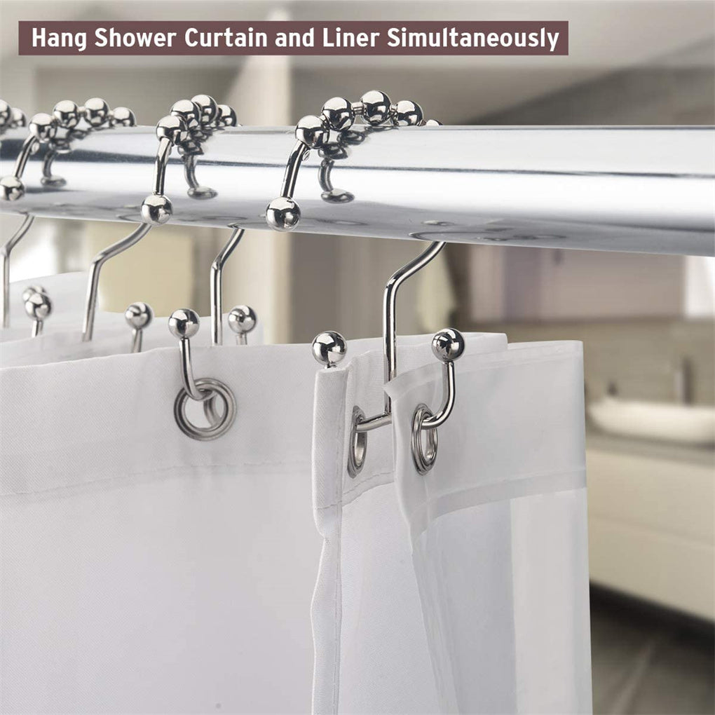 12 Pieces Stainless Steel Shower Curtain Hooks